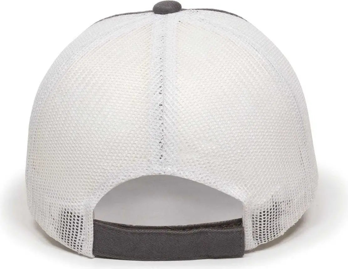 Oc Sports Fwt-130 Garment Wash Mesh Back Baseball Cap - Charcoal White - Dark Gray / 6 3/8’’ - 7’’