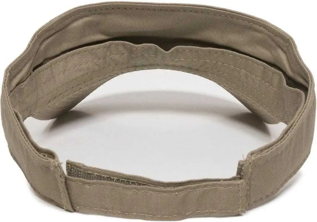 Oc Sports Gwtv-100 Adjustable Garment Washed Twill Visors - Khaki - 6 7/8’’ - 7 1/2’’