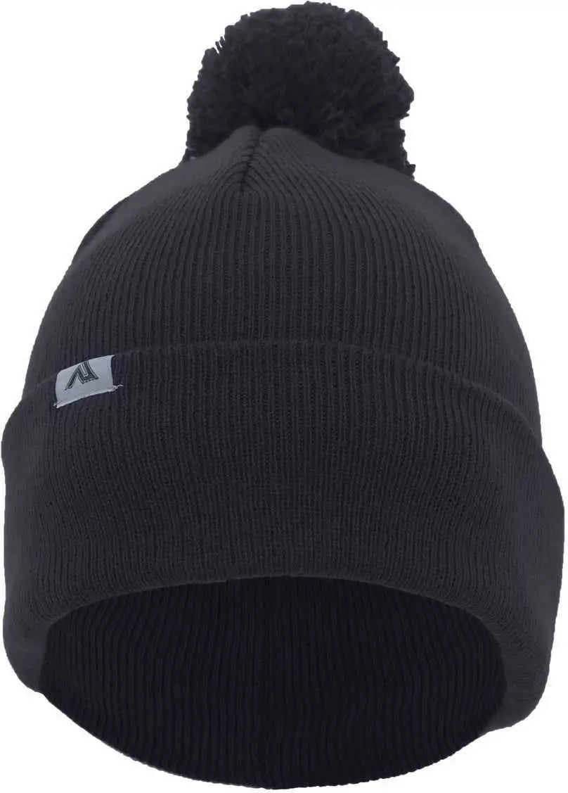 Pacific Headwear 641k Pom-pom Cuff Beanie - Navy - 7’’ - 7 7/8’’
