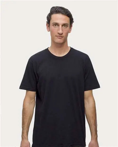 Los Angeles Apparel 20001 Usa-made Fine Jersey T-shirt - Black - Adult Xs