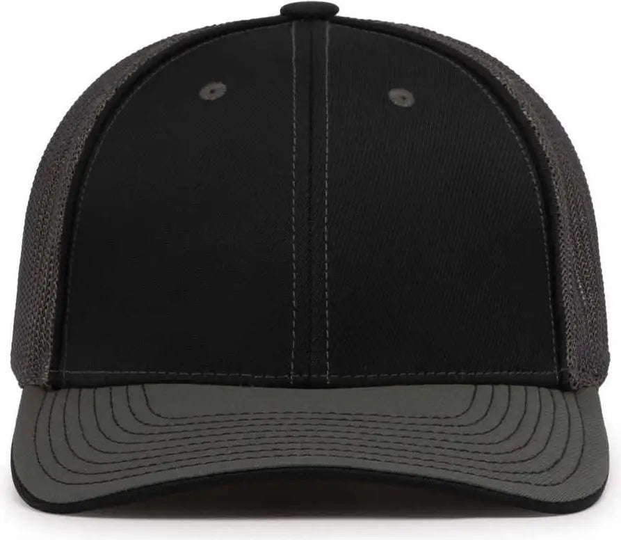 Pacific Headwear 404m Trucker Flexfit Cap - Black Graphite - Dark Gray / 6 1/2’’ - 7’’