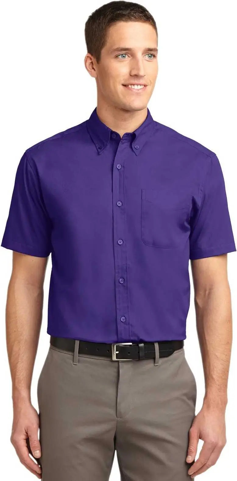 Port Authority Tls508 Tall Short Sleeve Easy Care Shirt - Purple Light Stone