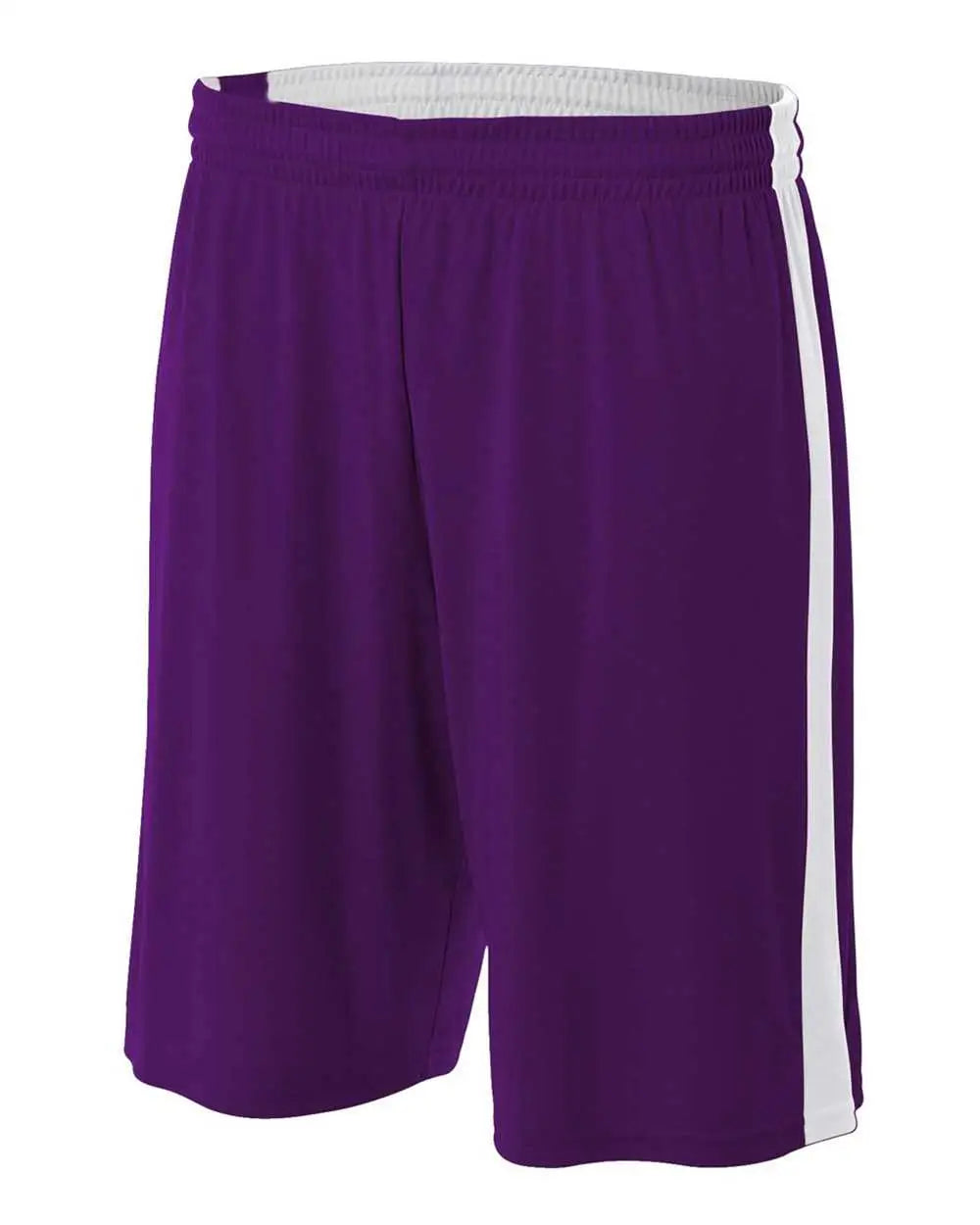 A4 Nb5284 Youth Reversible Moisture Management 8’’ Short - Purple White