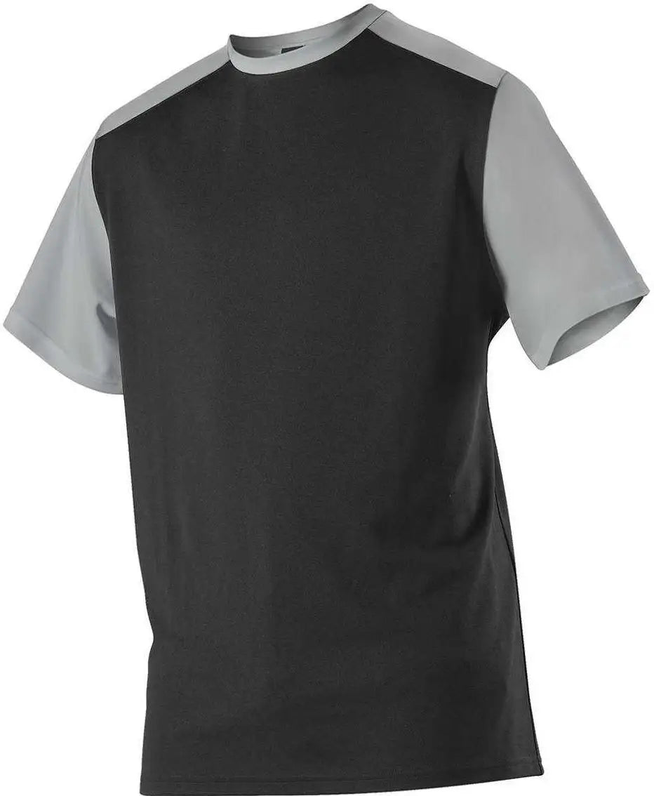Alleson Athletic 532cjy Youth Crew Neck Baseball Jersey - Black Silver