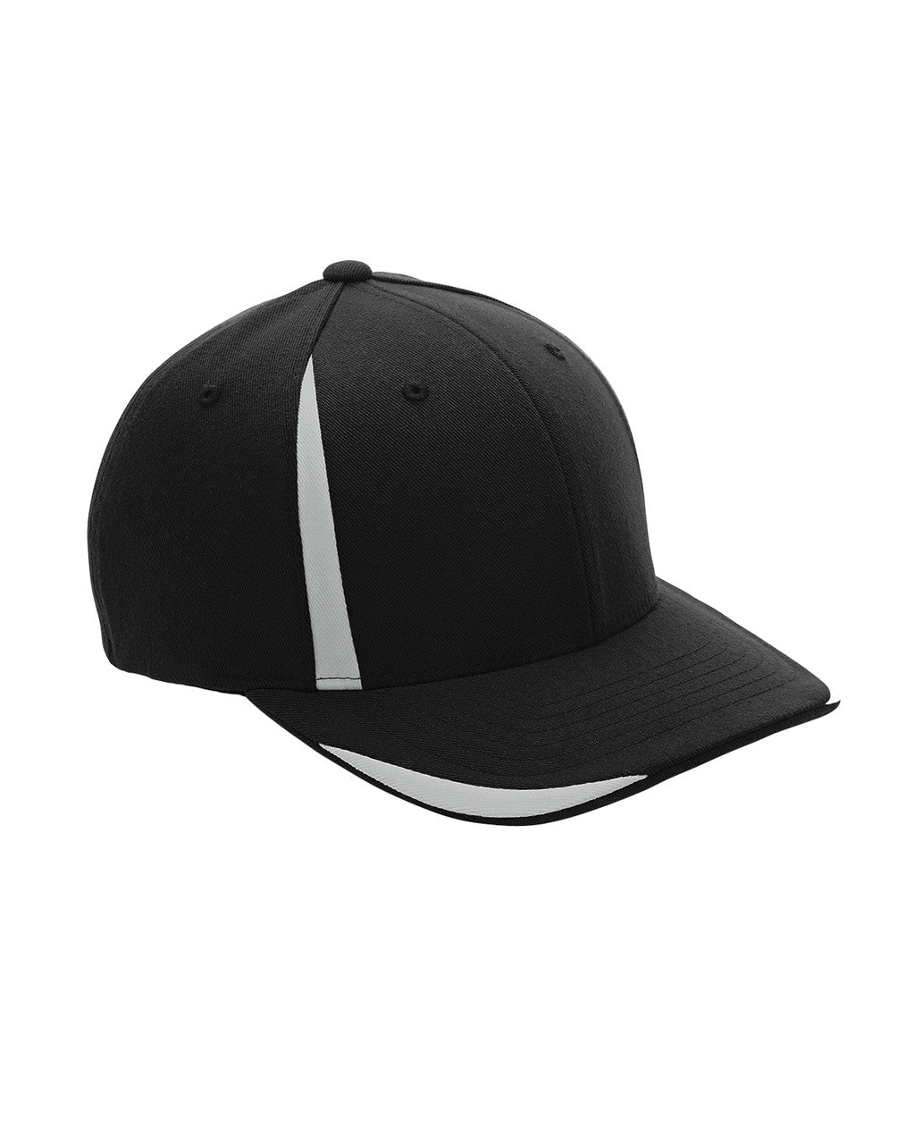 Team 365 ATB102 Pro-Formance® Front Sweep Cap - Black  Sport Silver