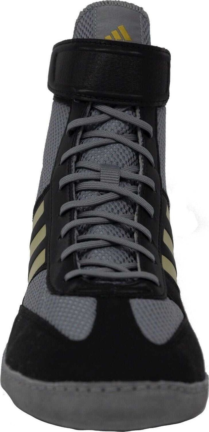 Adidas 224 Combat Speed 5 Wrestling Shoes - Gray Black Metallic Gold - HIT a Double - 4