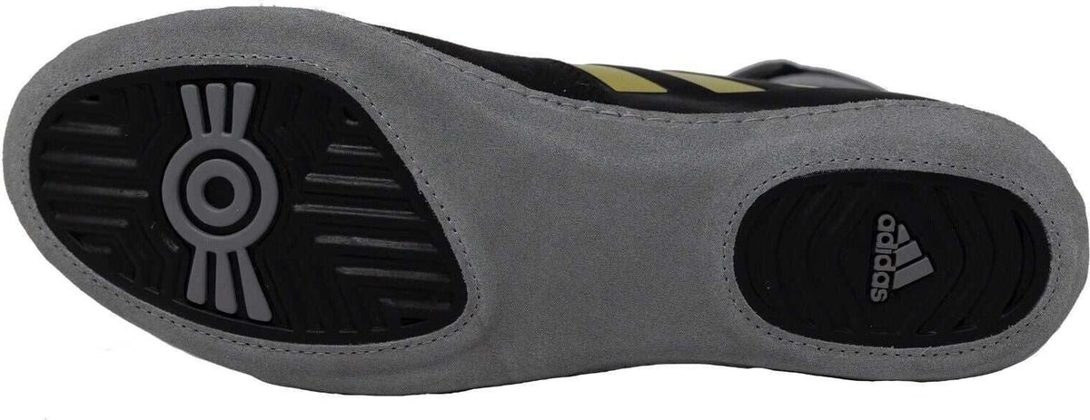 Adidas 224 Combat Speed 5 Wrestling Shoes - Gray Black Metallic Gold - HIT a Double - 3