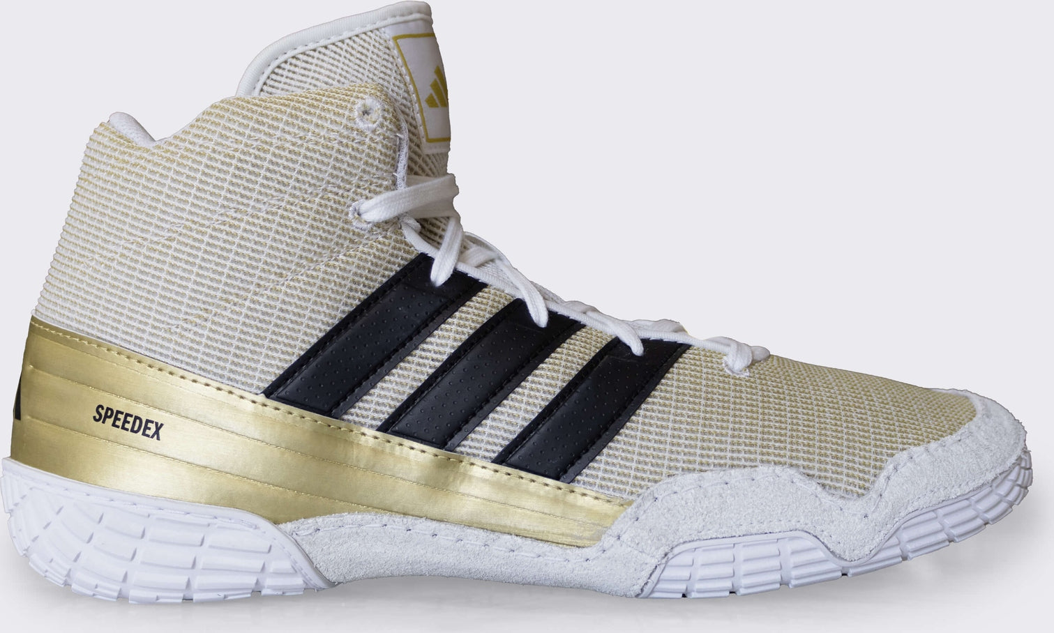 Adidas 237 SpeedEx Youth Wrestling Shoes  - White Black Gold - HIT a Double - 1