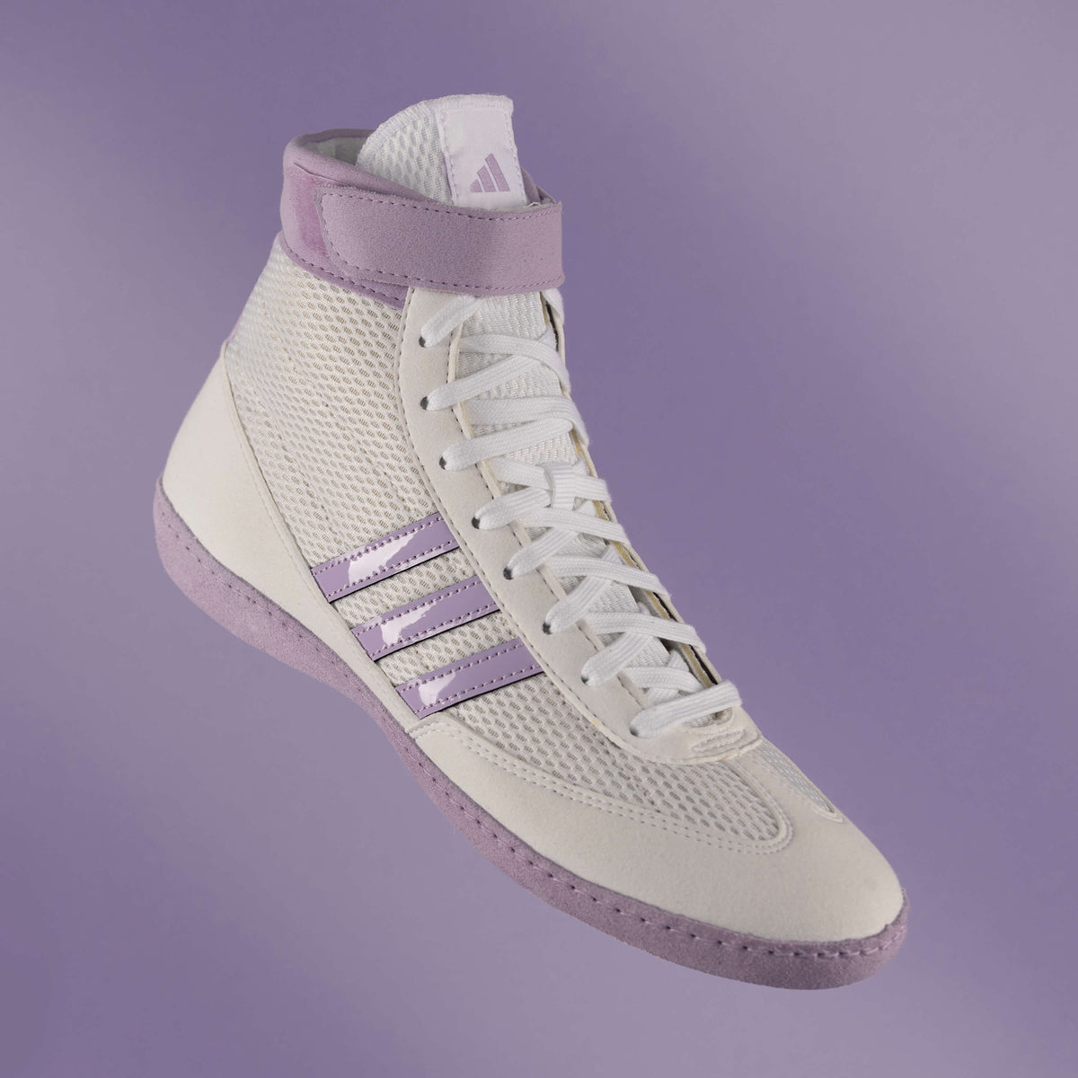Adidas 235 Women's Combat Speed 4 Wrestling Shoes  - White Lavender - HIT a Double - 3