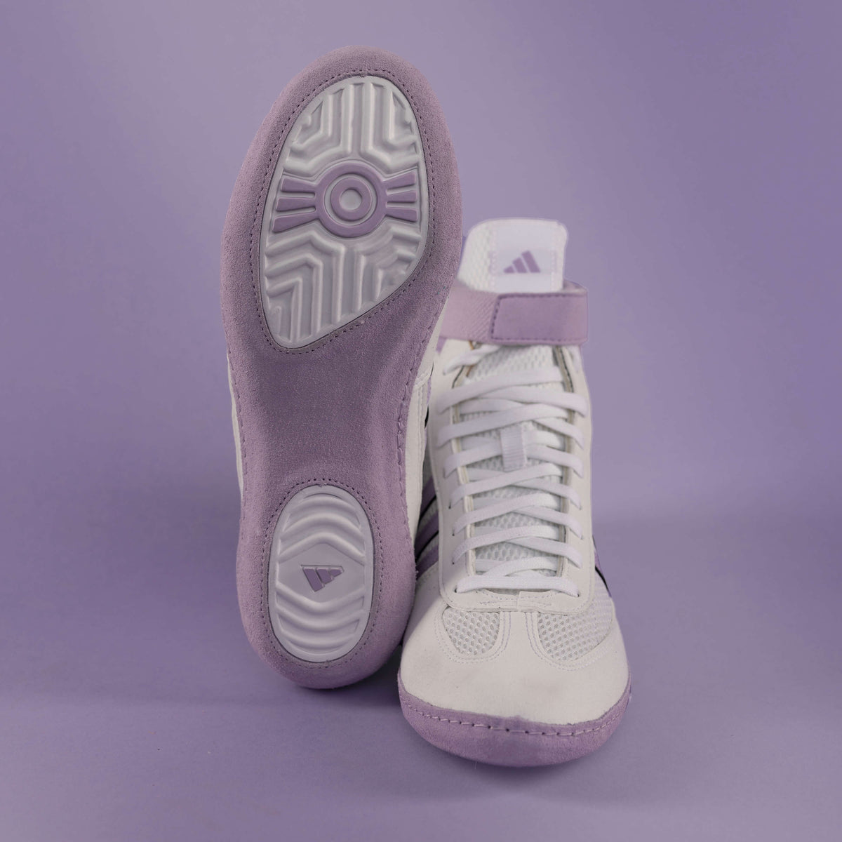 Adidas 235 Women's Combat Speed 4 Wrestling Shoes  - White Lavender - HIT a Double - 4