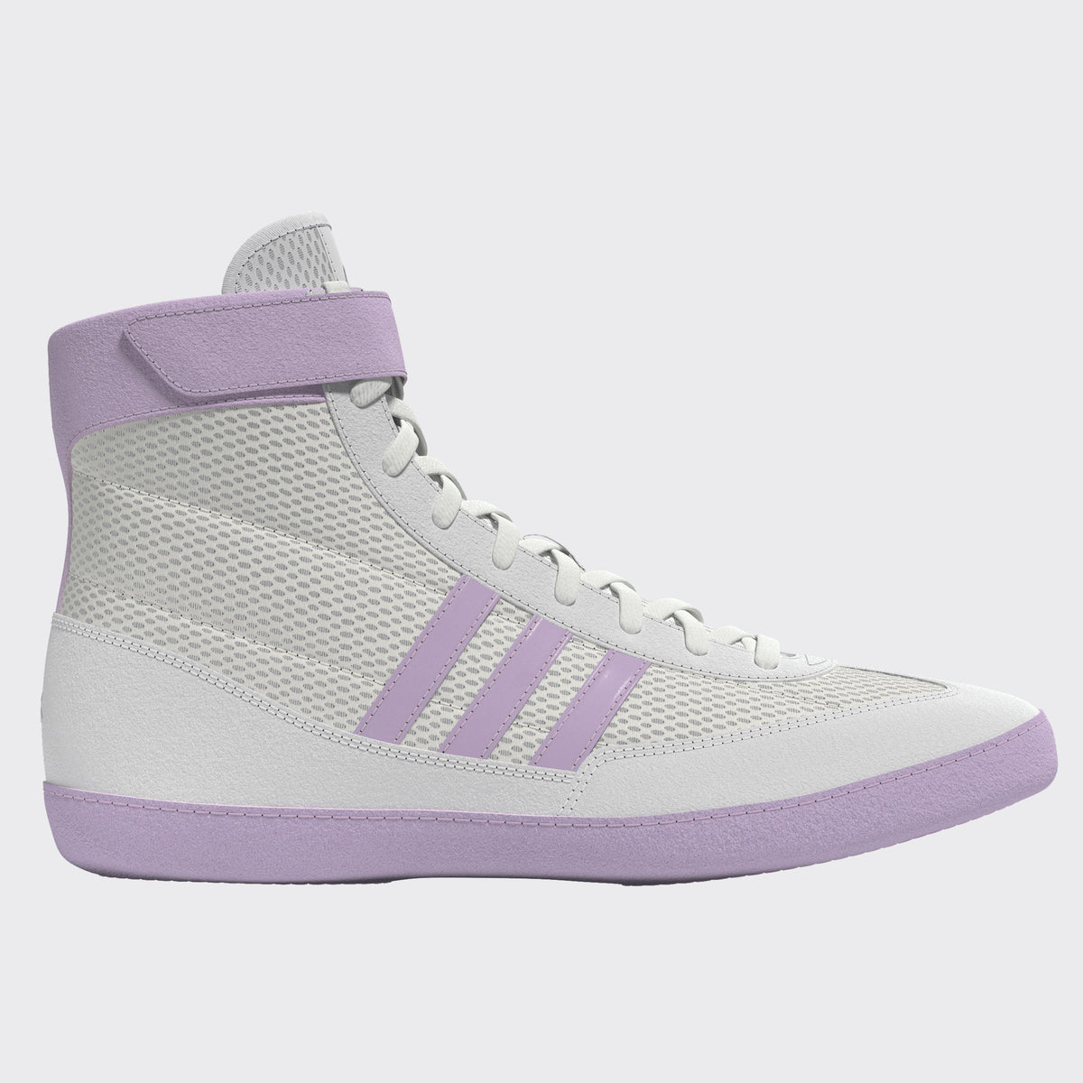 Adidas 235 Women's Combat Speed 4 Wrestling Shoes  - White Lavender - HIT a Double - 2