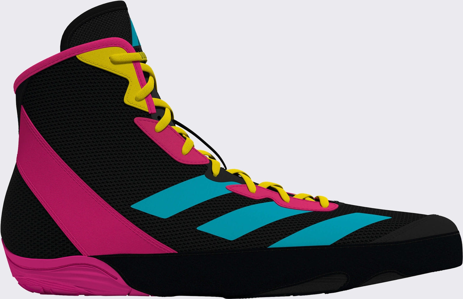 Adidas 233 Adizero Wrestling Shoes  - Black Cyan Pink - HIT a Double - 1