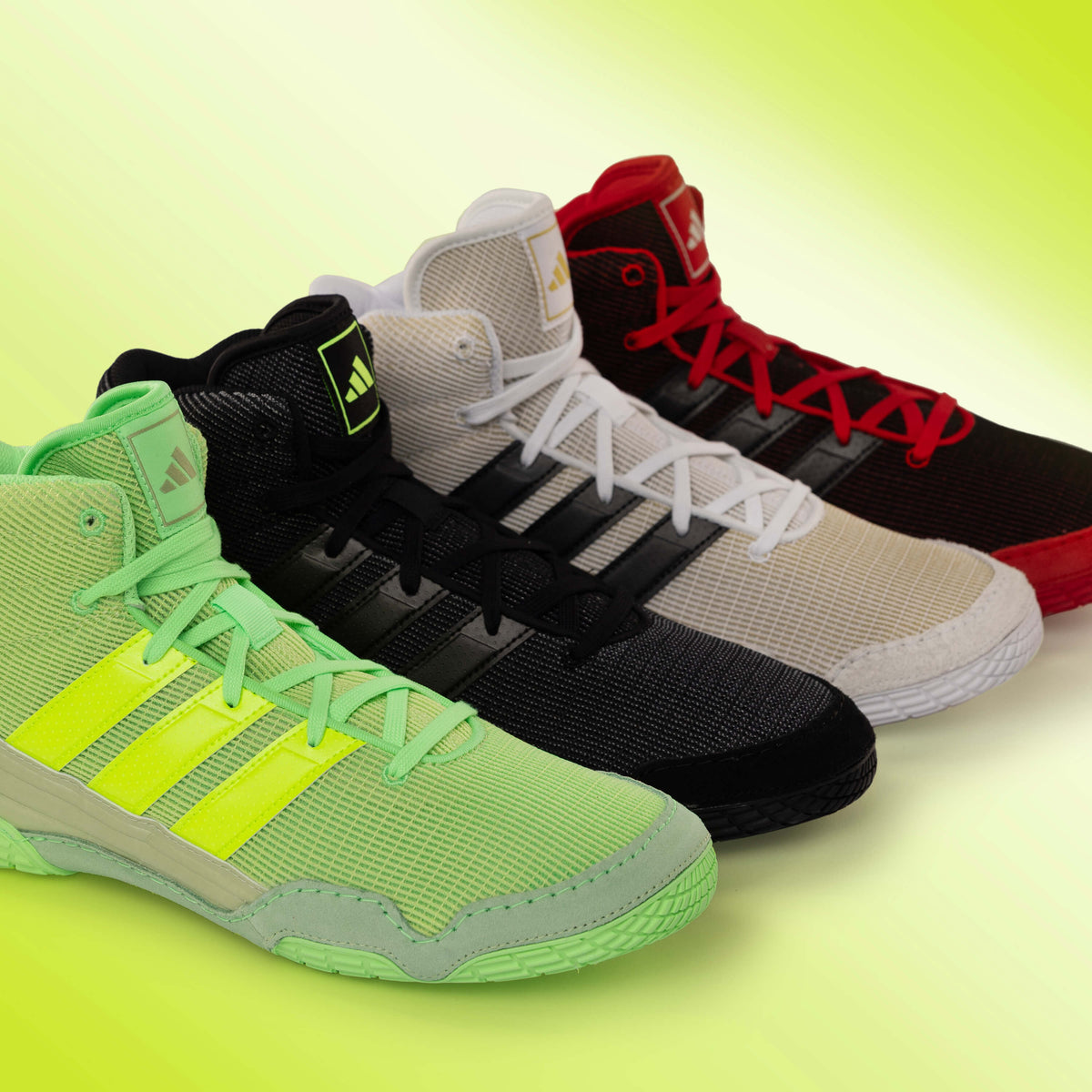 Adidas 236 SpeedEx Wrestling Shoes  - Lime Solar Green White - HIT a Double - 2