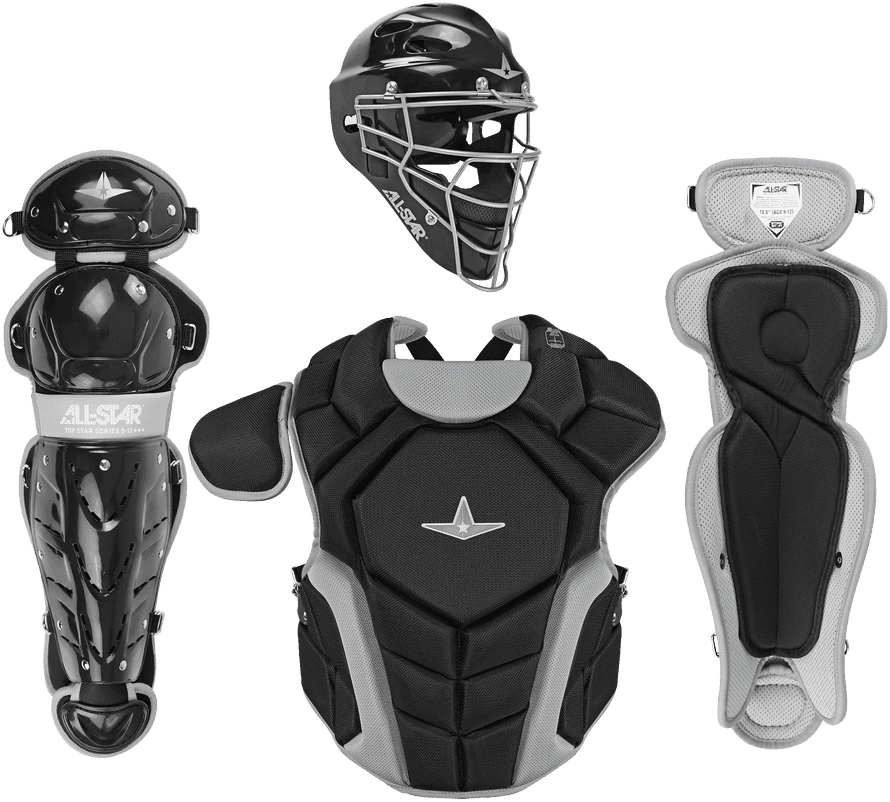 All-Star Top Star Series NOCSAE Catcher&#39;s Set (Ages 12-16) - Black
