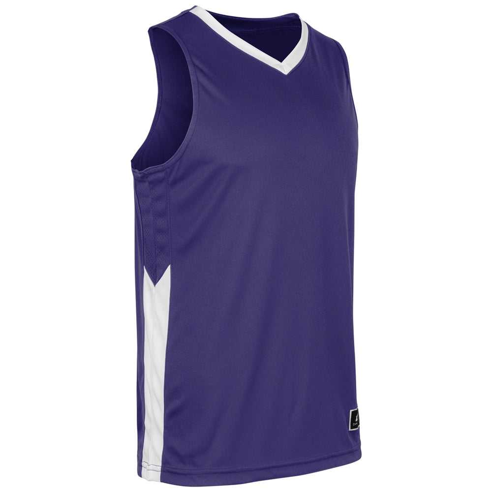 Champro BBJ32 Icon Men's and Youth Basketball Jersey - Purple White - HIT a Double - 1