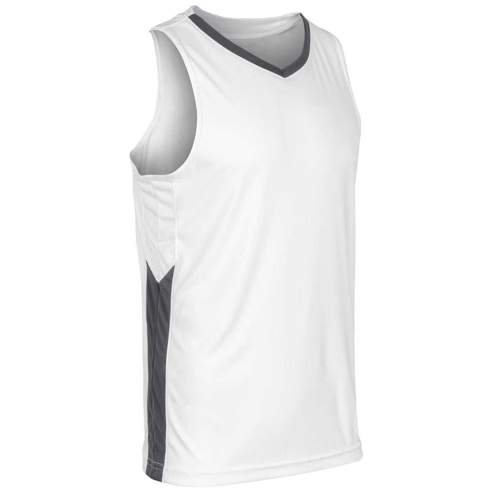 Champro BBJ32 Icon Men's and Youth Basketball Jersey - White Charcoal - HIT a Double - 1