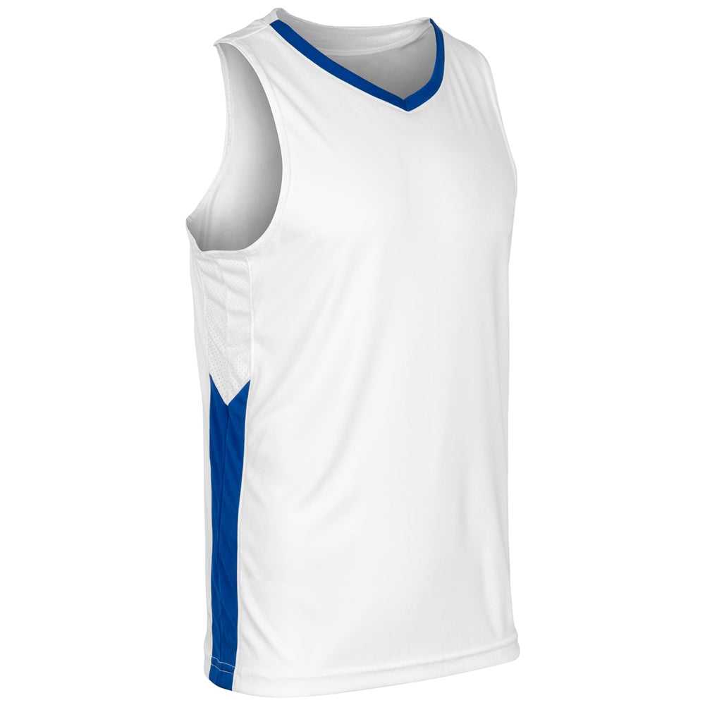 Champro BBJ32 Icon Men&#39;s and Youth Basketball Jersey - White Royal - HIT a Double - 1
