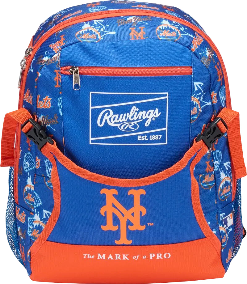 Rawlings New York Mets MLB T-Ball Backpack - Royal Orange