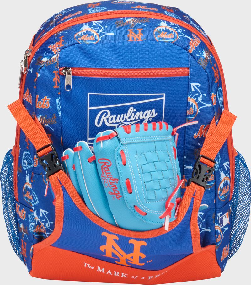 Rawlings New York Mets MLB T-Ball Backpack - Royal Orange