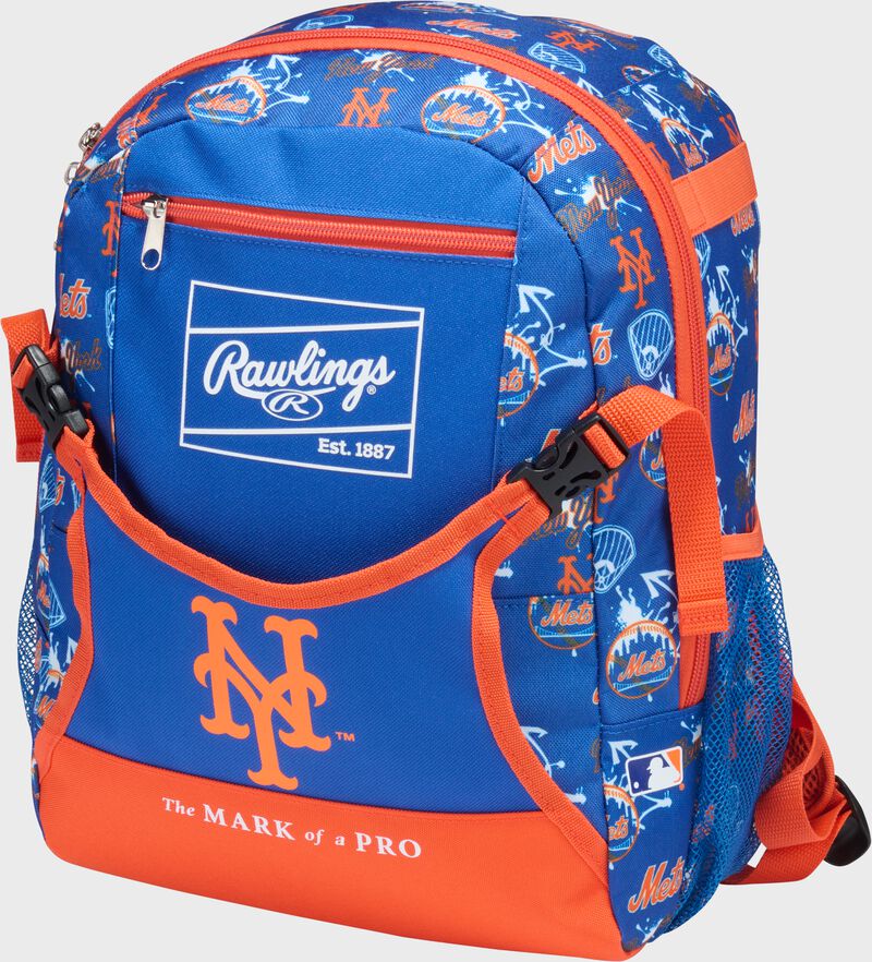 Rawlings New York Mets MLB T-Ball Backpack - Royal Orange