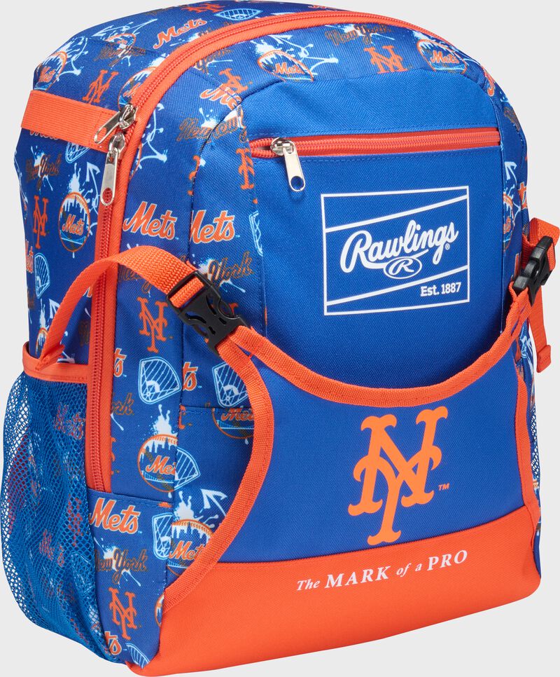 Rawlings New York Mets MLB T-Ball Backpack - Royal Orange