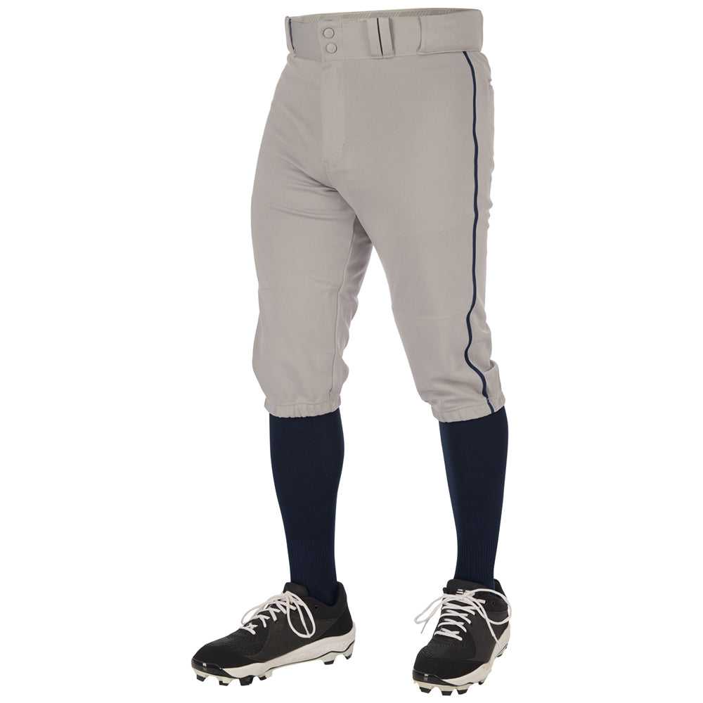 Champro BP70 Triple Crown 2.0 Men's and Youth Knicker Pant With Braid - Gray Navy - HIT a Double - 1