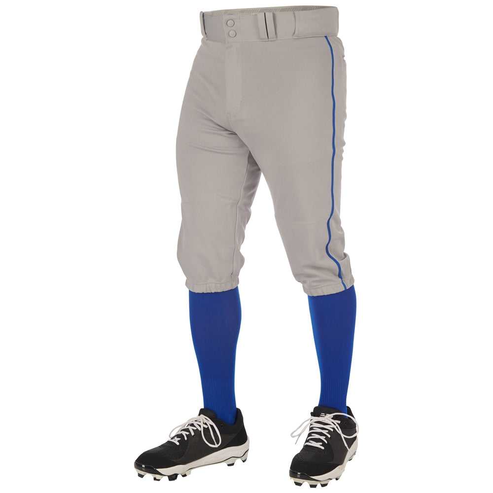 Champro BP70 Triple Crown 2.0 Men&#39;s and Youth Knicker Pant With Braid - Gray Royal - HIT a Double - 1