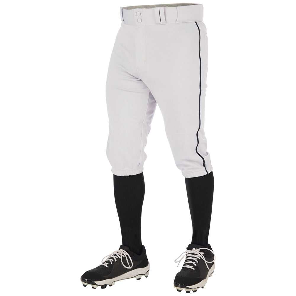 Champro BP70 Triple Crown 2.0 Men&#39;s and Youth Knicker Pant With Braid - White Black - HIT a Double - 1