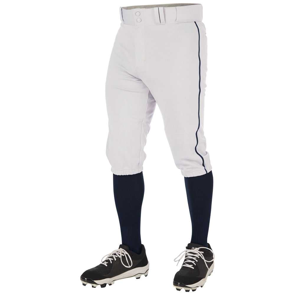 Champro BP70 Triple Crown 2.0 Men&#39;s and Youth Knicker Pant With Braid - White Navy - HIT a Double - 1