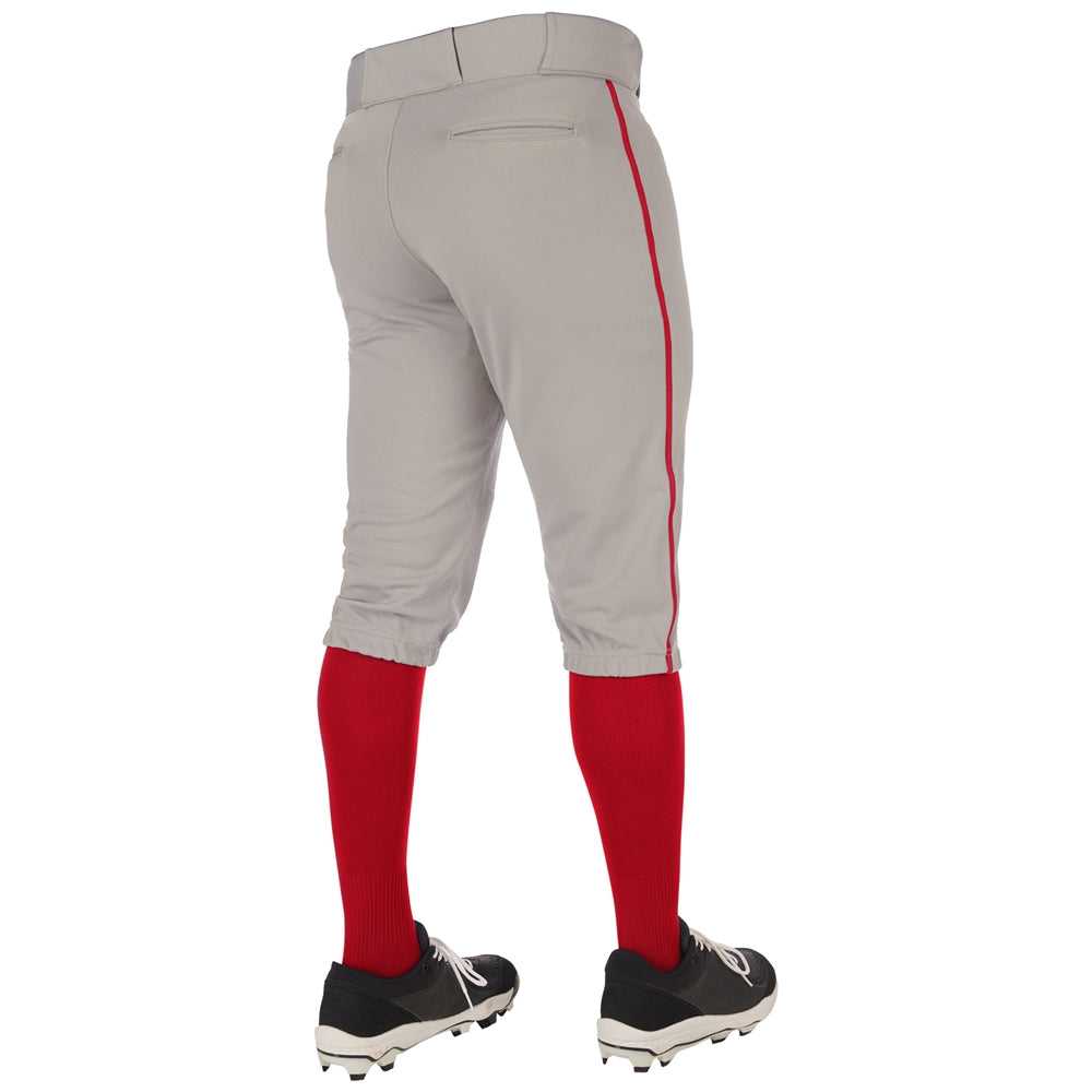 Champro BP70 Triple Crown 2.0 Men&#39;s and Youth Knicker Pant With Braid - Gray Scarlet - HIT a Double - 2