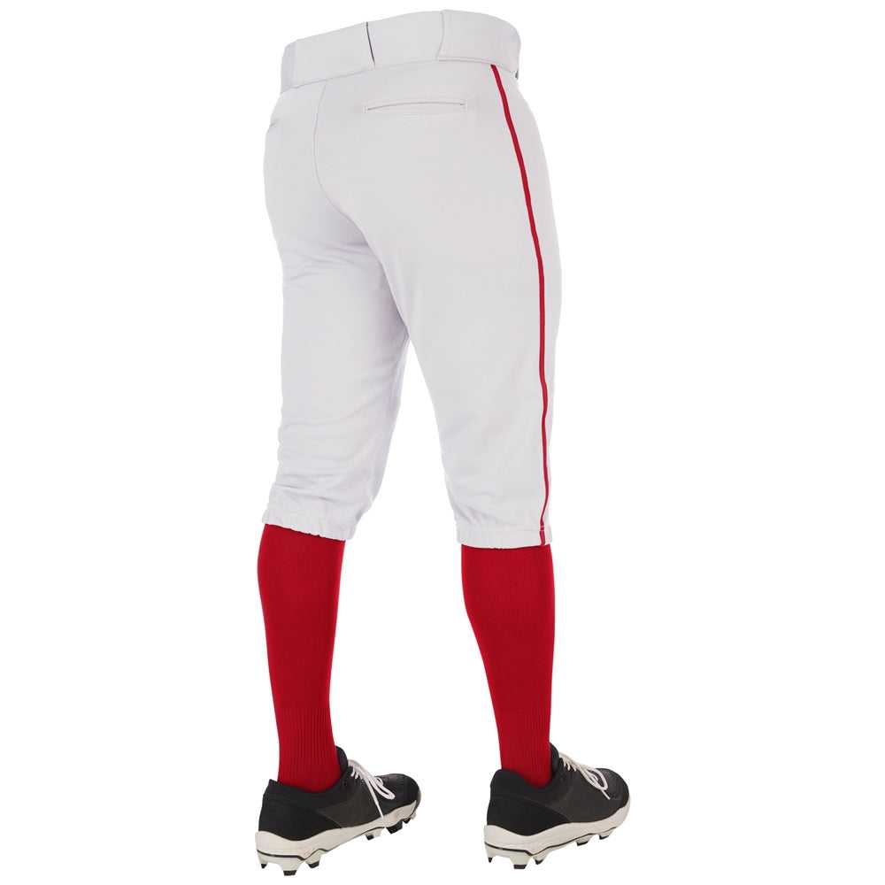 Champro BP70 Triple Crown 2.0 Men&#39;s and Youth Knicker Pant With Braid - White Scarlet - HIT a Double - 2