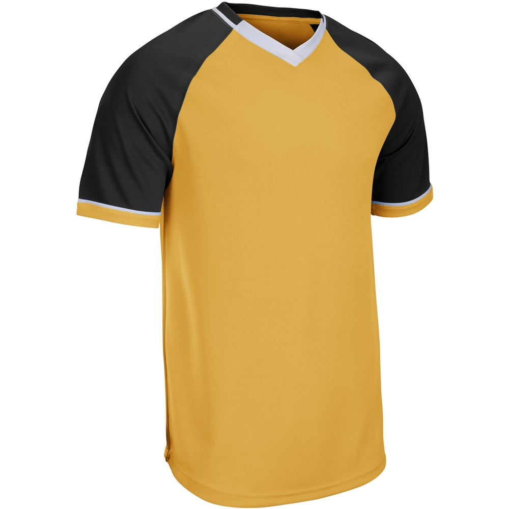Champro BS67 Square Up V-Neck Jersey - Gold Black White