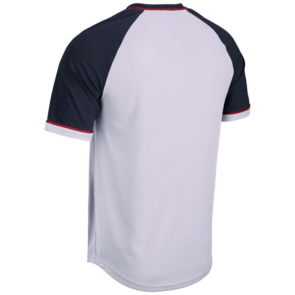 Champro BS67 Square Up V-Neck Jersey - White Navy Scarlet