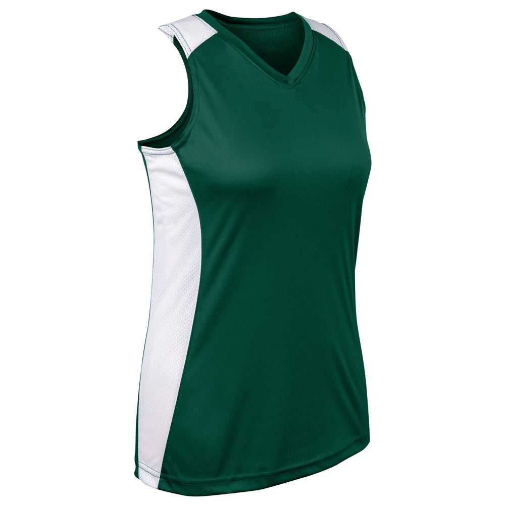 Champro BS84 Infinite V-Neck Racerback Jersey - Forest Green White - HIT a Double - 1