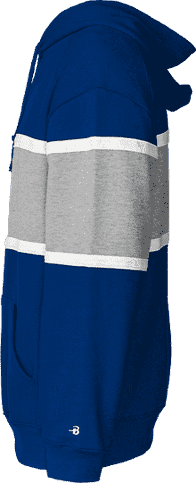 Badger Sport 1282 United Hoodie - Royal Oxford White