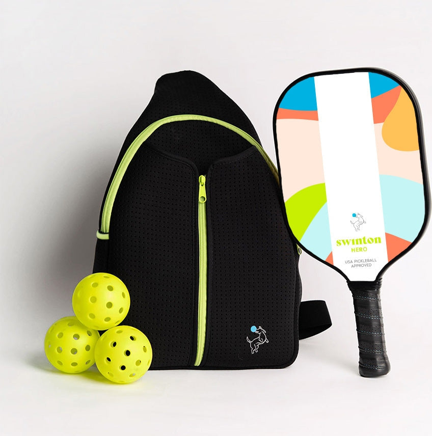 Pickleball Starter Bundle - Black Sling Bag Combo