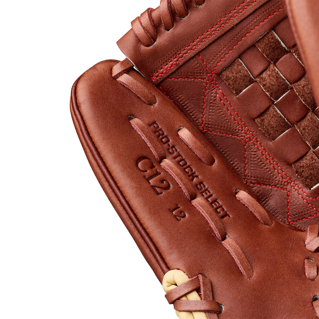 Wilson A2K C12 12.00" Pitcher's Glove WBG07901RT12 - Walnut Blonde Yellow  Red - HIT a Double - 7