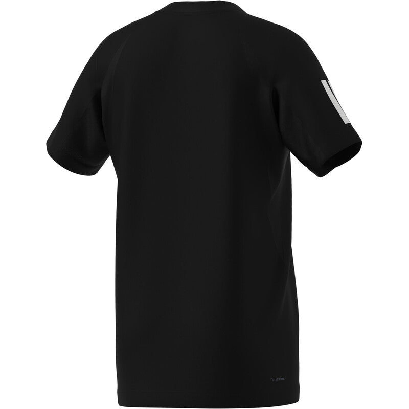 adidas Boys' Club 3 Stripes Tee (Black) - Image 1