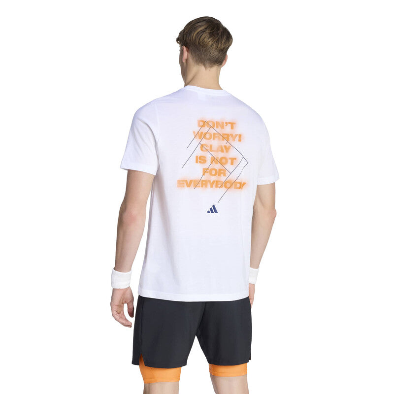 adidas Clay Graphic Tee (M) (White) - Image 3