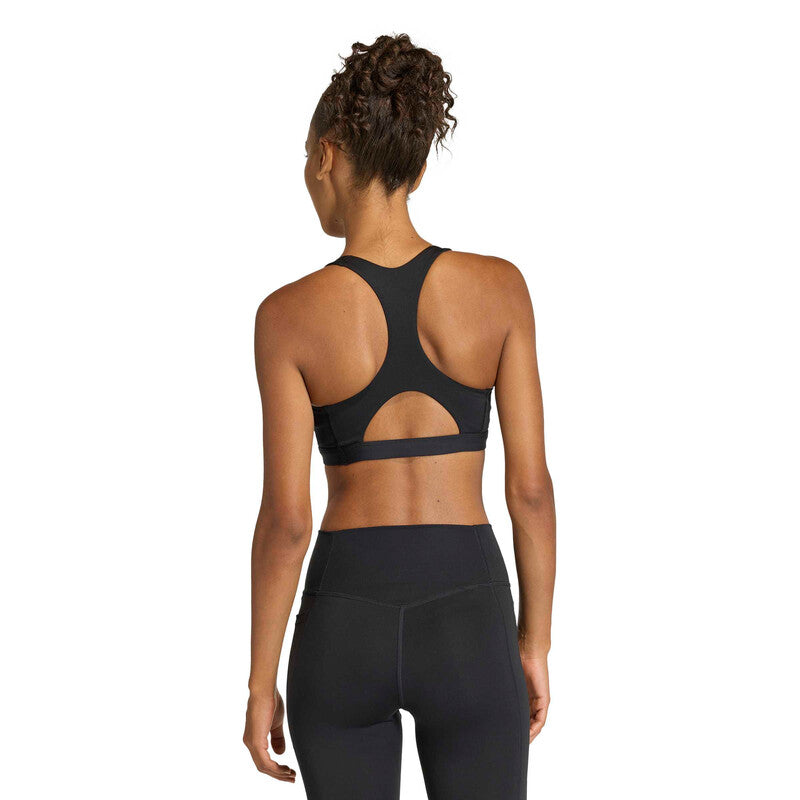 adidas Optime Essentials Medium Support Bra (W) (Black) - Image 3