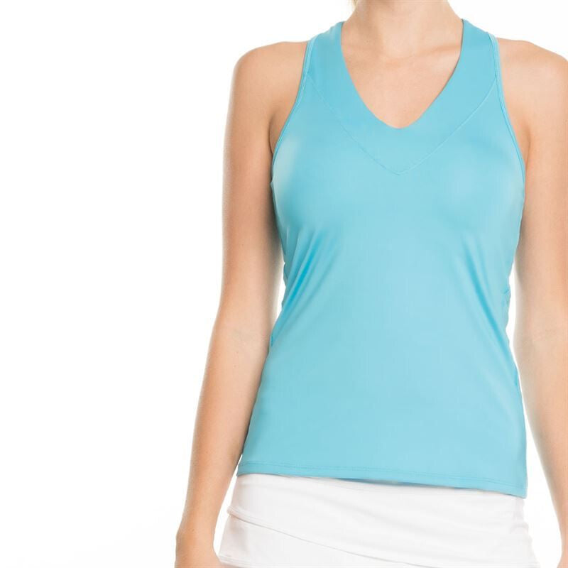Lucky In Love V-Neck Tank (W) (Ocean) - Image 1