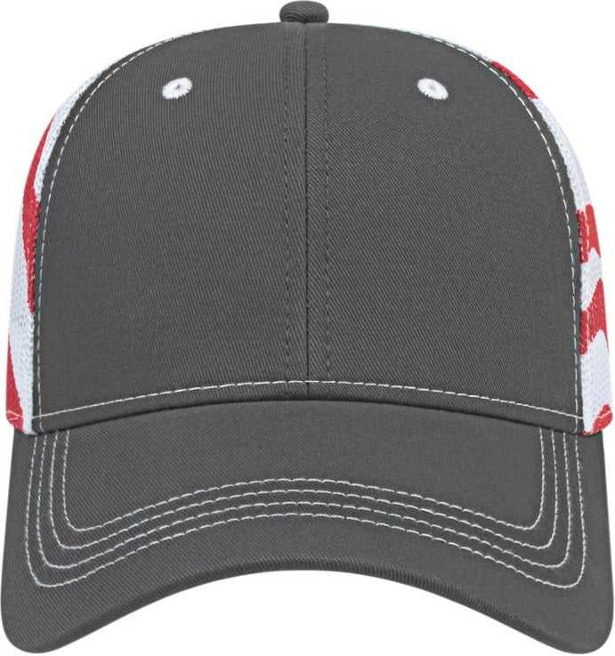 Cap America I2011 Flag Mesh Back - Charcoal White - Dark Gray / one Size Fits Most