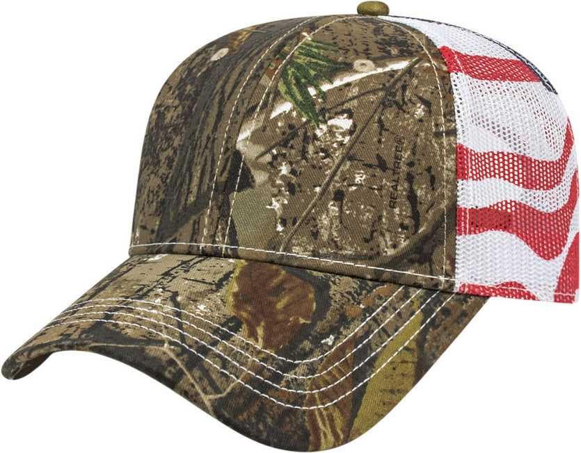 Cap America I2011 Flag Mesh Back - Realtree Ap White - one Size Fits Most
