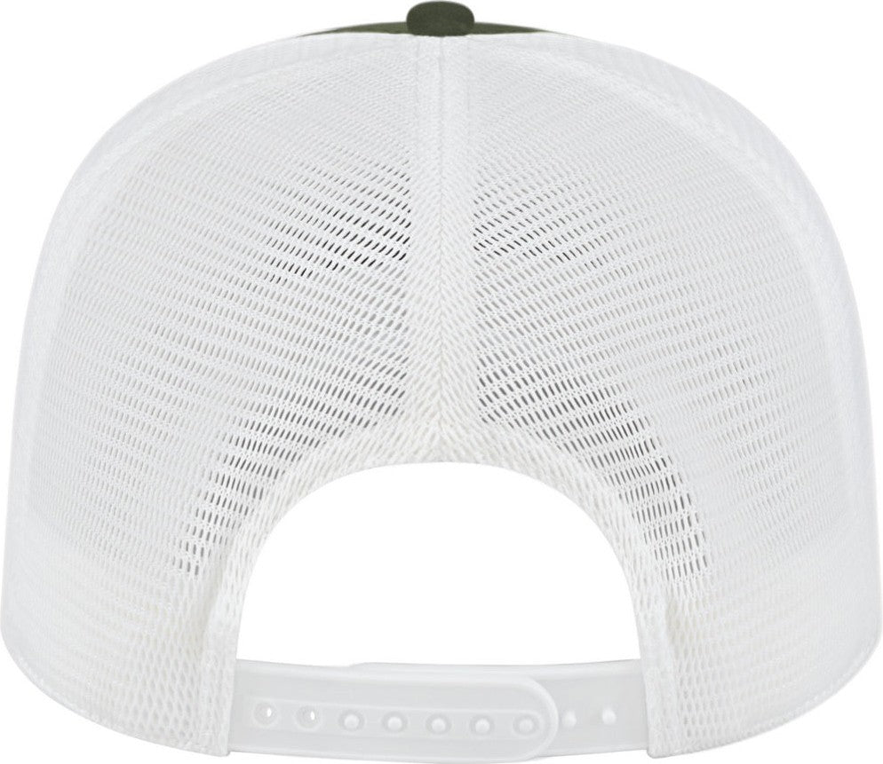 Cap America i2024 Nylon Blend Camo Trucker Mesh Back Cap - Green White