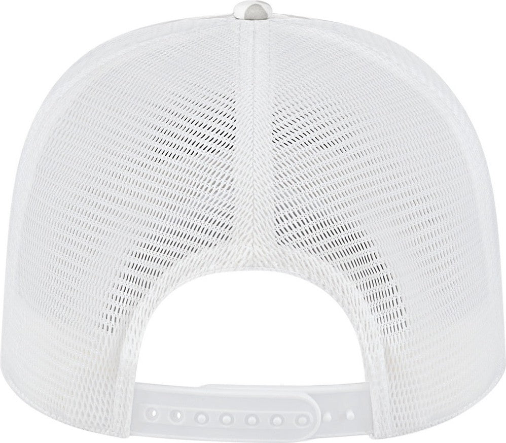 Cap America i2024 Nylon Blend Camo Trucker Mesh Back Cap - Snow White