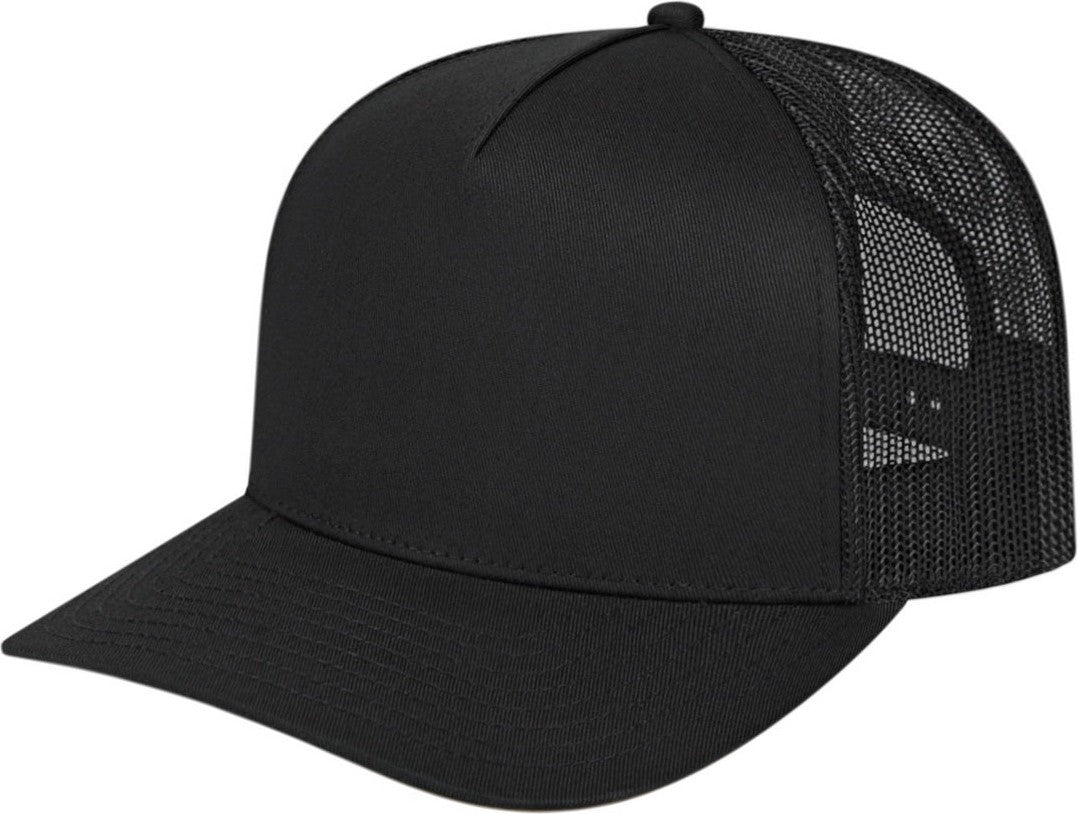 Cap America i3039 Classic 5 Panel Trucker - Black