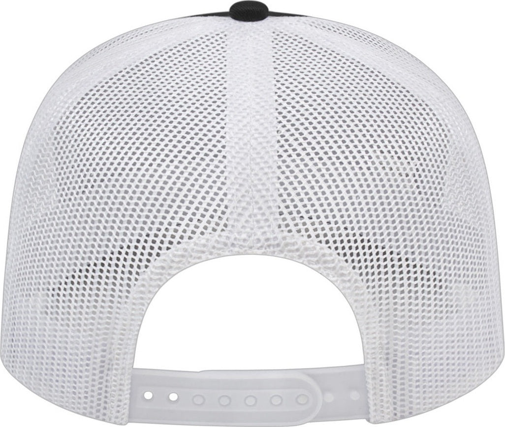 Cap America i3039 Classic 5 Panel Trucker - Black White