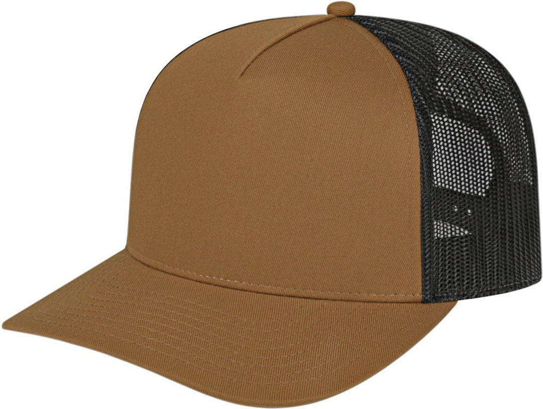 Cap America i3039 Classic 5 Panel Trucker - Caramel Black