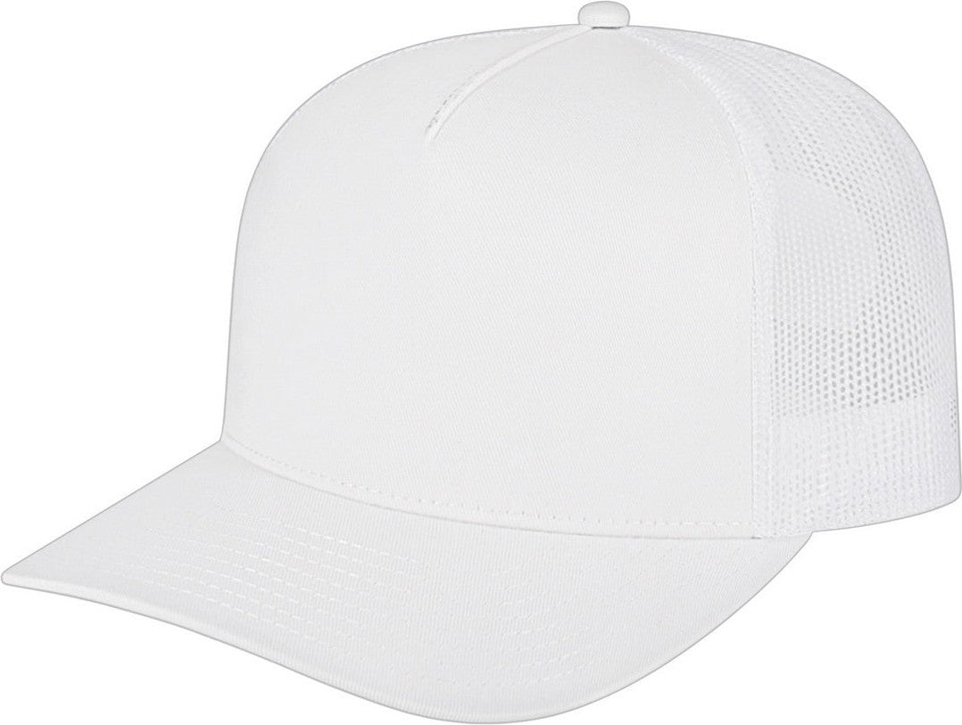 Cap America i3039 Classic 5 Panel Trucker - White