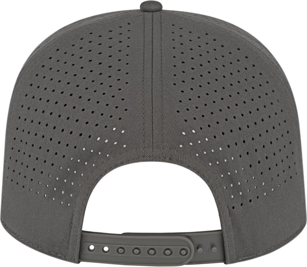Cap America i3056 Summit Perforated Cap with Rope - Charcoal With Charcoal Cream Rope